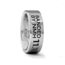 Duck Band Engraved Flat Tungsten Ring Polished - 12mm - £169.69 GBP