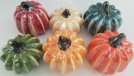 Pearlized Decorative Harvest Ceramic Pumpkins Fall Decor, Select: Color - £3.21 GBP
