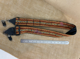 Aztec Pattern Metal Buckle Vintage 70s Hippie Boho 1 3/4 inch Camera Strap - £16.07 GBP