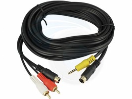 4 Pin S-Video 3.5mm Audio Video S-Video 2 RCA Cable For PC TV 10FT 3M - £5.50 GBP