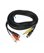 4 Pin S-Video 3.5mm Audio Video S-Video 2 RCA Cable For PC TV 10FT 3M - £5.40 GBP