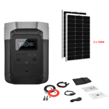 EcoFlow DELTA 1260Wh 1800W + Solar Panels Complete Solar Gen 100W Rigid 2 Panels - £797.81 GBP