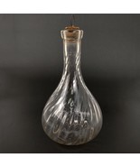 Vintage Swirl 9&quot; Clear Glass Bottle with Cork Stopper, Whiskey Wine Deca... - $641.10 MXN
