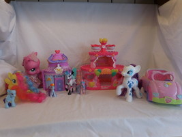 My Little Pony Roller Skate Party Cake House + Mark Magic Rarity Booktique + Car - £33.25 GBP