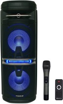 Dual 10&quot; Battery-Powered Bluetooth Speaker With Uhf Microphone From Rock... - £194.33 GBP