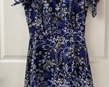 J Crew Womens Size 0 blue Floral Fit and Flare Faux Wrap Mini Dress - £14.69 GBP