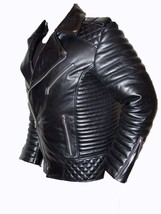 MENS GENUINE LEDER LEATHER VINTAGE 80&#39;s  QUILTED ROCK BIKER JACKET PUNK ... - £80.77 GBP