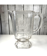 McKee Brothers Deer and Pine Tree EAPG Pitcher Clear Glass 7.5” 1886 Ant... - $727.18 MXN
