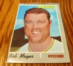 1970 Topps Seattle Pilots Bob Meyer Pitcher Baseball Card Rare Soft Sleeved - £5.36 GBP