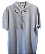 Zara Polo Men’s Large Gray Shirt SS 1/4 Zip Cotton Polyester Blend Golf ... - $33.85 CAD