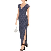 Connected Apparel Womens 10 Navy Blue Sequin Lace Gown Dress NWT CZ63 - $48.99