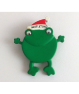 Vintage Mistletoad Frog Wearing Santa Hat Christmas Lapel Hat Pin - €7,08 EUR
