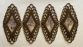 Vintage Set Of 4 Burwood Products Company 1350 Country Wall Plaques Made... - £19.55 GBP