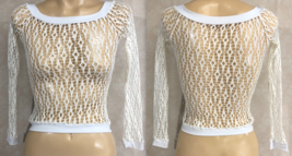 White Sheer Lace Sexy Womens Top No Tagging - £13.58 GBP
