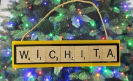 WSU Wichita State Shockers Christmas Ornament Scrabble Tiles Magnet - £8.59 GBP