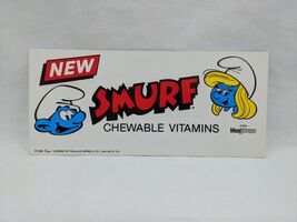 Smurf Chewable Vitamins Promotional Advertisement Sheet 7 1/2&quot; X 3 1/4&quot; - €11,90 EUR