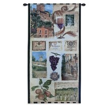 27x53 WINE COUNTRY II Vintage European Vineyard French Tapestry Wall Hanging  - £85.55 GBP