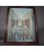 Original Oil on Canvas Arabian Traditional Souq by George Shtiwi 1989 - $250.00