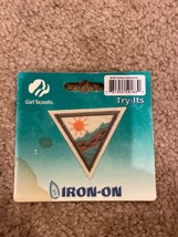 Retired Girl Scout Brownie OUTDOOR ADVENTURER TRY-IT Badge Hiking Campin... - $2.95