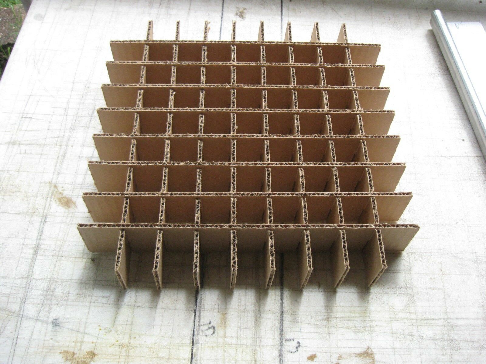 Cardboard Dividers 5 Sets 12&quot; X 12&quot; X 2&quot; High 81 cell B 12-2-08 - $5.35