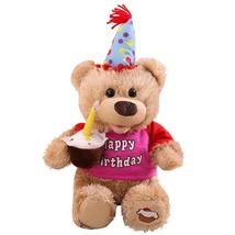 Happy Birthday Bear Singing Animal Plush Toy With Glow Candle For Kids - £22.34 GBP