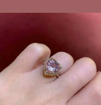 2.50Ct Corazón Imitación Morganita Diamante Compromiso Anillo 14K Oro Rosa Baño - £99.75 GBP