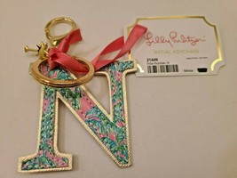 Lilly Pulitzer Printed Initial Keychain Letter N/Bag Charm Suite Views New - £19.65 GBP
