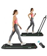 2-in-1 Folding Treadmill with Remote Control and LED Display-Green - Col... - €383,81 EUR