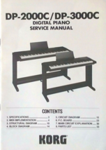 Korg DP-2000C / DP-3000C Digital Piano Original Service Manual / Schemat... - $49.49
