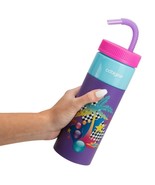 Cool Gear Retro Water Bottle Comfort Grip Flexible Straw Purple 24 Oz - $160.03 MXN
