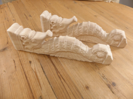 2 Large Seahorse Wood Corbels Nautical Shelf Bracket Sea 15&quot;  *READ DESC... - $114.99