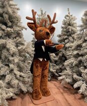 Vintage 60” Tall Animated Display Reindeer With Violin By David Hamberger - $2,081.25 CAD