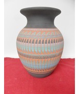 NAVAJO POTTERY CARVED VASE POT SIGNED - C. SMITH # 402435 ORIGINAL - $145.27 CAD