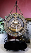 Feng Shui Lucky Buddha Hotei Medallion Backflow Incense Burner With Stan... - $37.99
