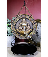 Feng Shui Lucky Buddha Hotei Medallion Backflow Incense Burner With Stan... - $708.83 MXN