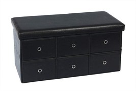 Faux Leather Storage Ottoman Bench Footrest Stool Ottoman Bench 15&quot;X15&quot;X30&quot; - £52.62 GBP