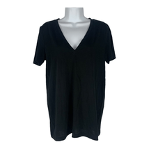 Zara Women&#39;s Black Short Sleeved V-Neck T-Shirt Size Medium - £22.79 GBP