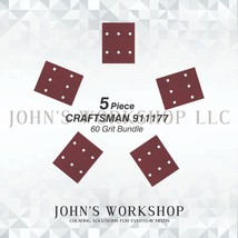 CRAFTSMAN 911177 - 1/4 Sheet - 60 Grit - No-Slip - 5 Sandpaper Bundle - $4.99