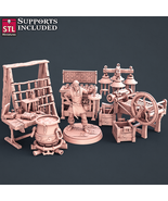 3D Printed STL Miniatures Candle Maker Set Fantasy NPC 2 | 28 - 32mm War... - $12.36 CAD+