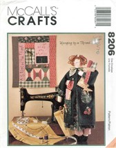 McCalls 8206 23&quot; Sewing DOLL QUILT Wall Hanging By a Thread Crafts pattern UNCUT - £11.65 GBP