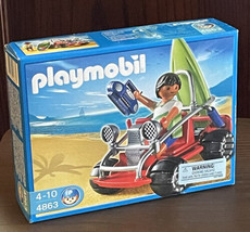 Playmobil Red Dune Buggy Quad Beach Surfer Surf Board Play Set #4863 New... - $19.75