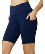 NWT Ladies BALEAF NAVY Compression Yoga Bike Shorts w/Side Pockets sizes... - $475.79 MXN
