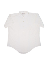 Vintage K Mart Shirt Mens 16.5 White Nylon Sheer Short Sleeve Button Up 70s - £24.99 GBP