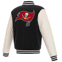 NFL Tampa Bay Buccaneers Reversible Fleece Jacket PVC Sleeves Embroidered Logos - £111.90 GBP