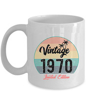 Vintage 1970 Coffee Mug 54 Year Old Retro Sunset White Cup 54th Birthday Gift - £11.80 GBP