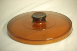Vision Ware Amber Glass Lid Round Casserole Replacement Top 8-1/4&quot; Outside - £15.48 GBP