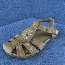 Earth Women Gladiator Shoes Ramie Brown Leather Hook &amp; Loop Size 9 Medium (B, M) - £13.10 GBP