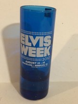 Elvis Presley Tall Shot Glass Blue Elvis Week 2010 Memphis Tennessee - £7.00 GBP