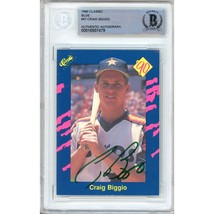 Craig Biggio Houston Astros Auto 1990 Classic Blue Card #57 BAS Autograph Slab - £101.63 GBP