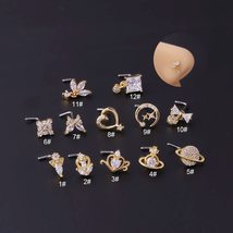 New 1Piece Fashion Gold Color 20G Surgical Stainless Steel L Shape Screw Nose St - £10.49 GBP